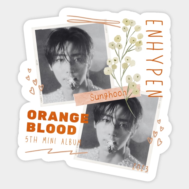 Sunghoon ENHYPEN Orange Blood Sticker by wennstore